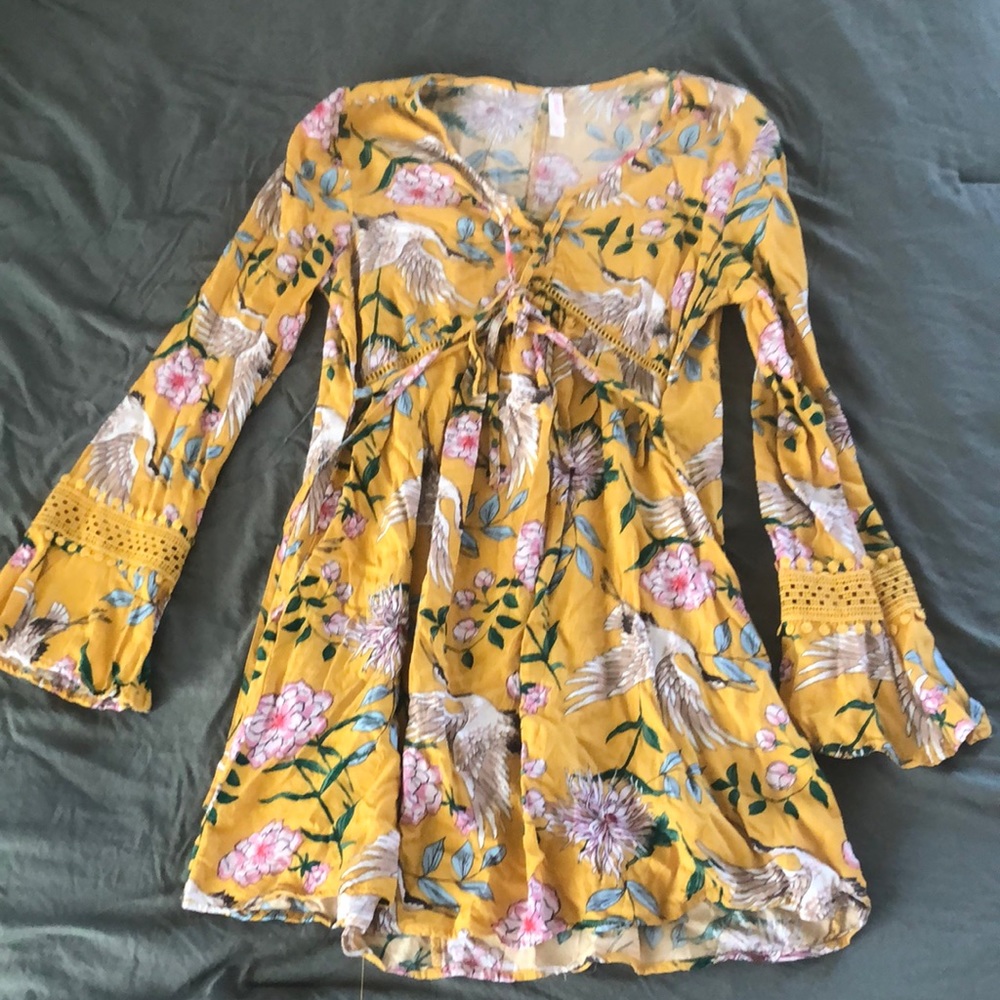 Exhilaration size S dress. Long sleeve with floral design